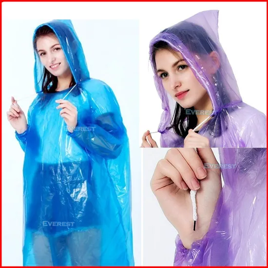 Poncho de lluvia desechable de emergencia, Poncho de lluvia desechable