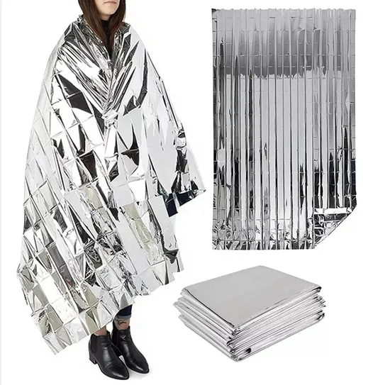 Extra grande, varias especificaciones, mantas de emergencia de Mylar de supervivencia militar, máquina plegable de alta resistencia, manta espacial térmica de Mylar para exteriores